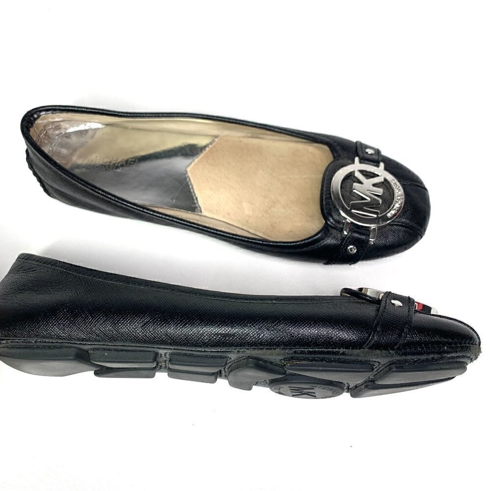 MICHAEL Michael Kors Black Leather Medallion Loafer Driving Moccasins Size 5M